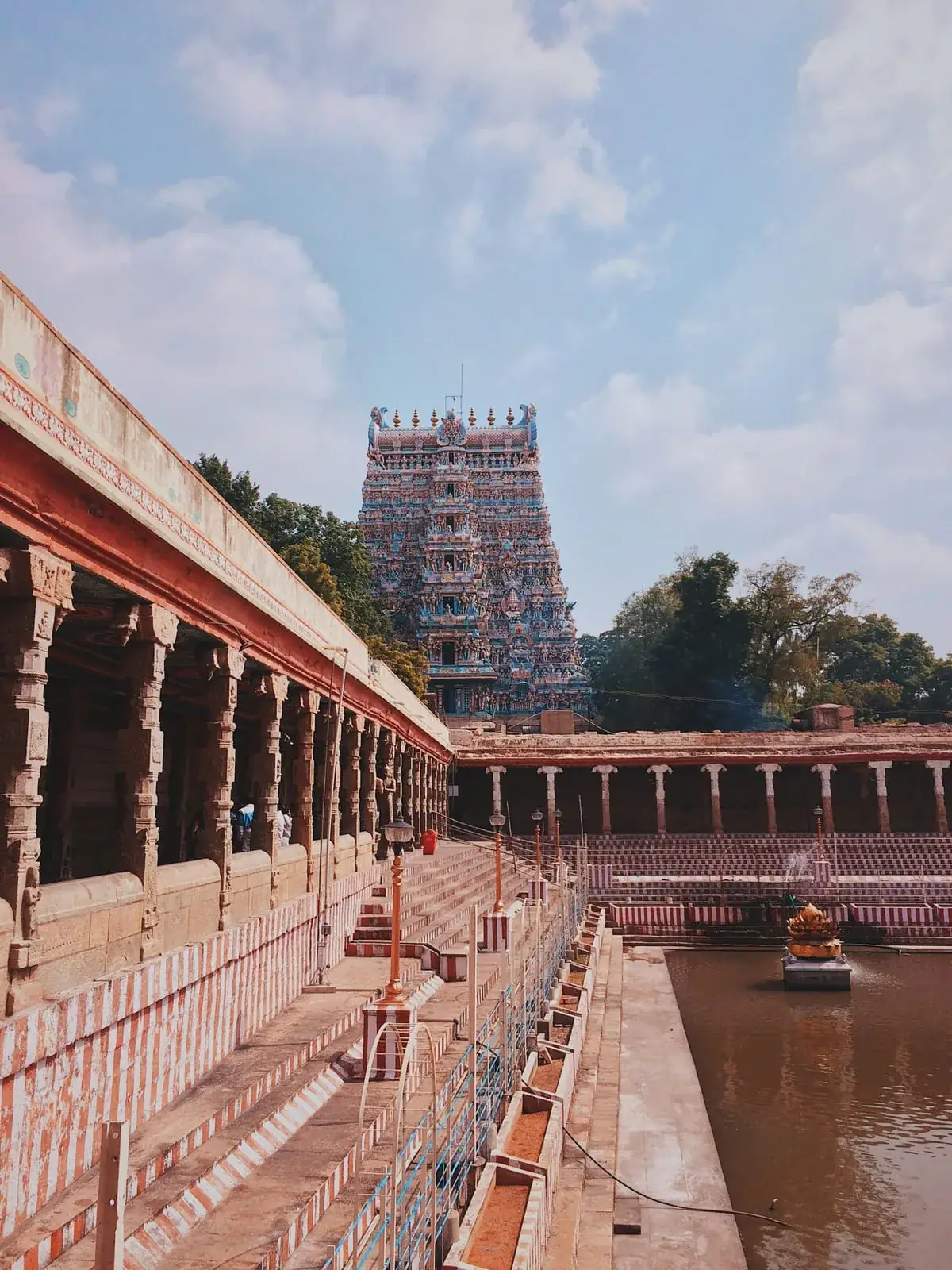 Historic Dravidian temple gopuram architecture